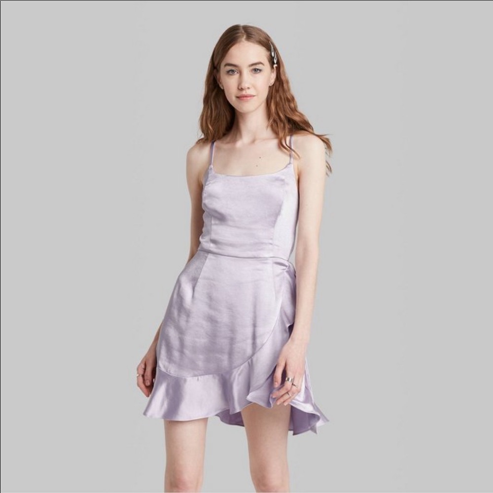 Women's Sleeveless Satin Wrap Dress - Wild Fable™